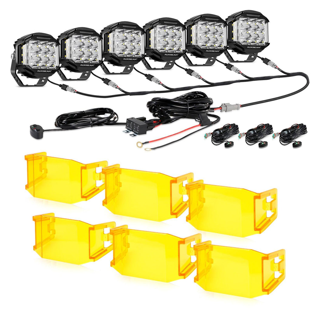 V-MAX Series 4/5/7 Inch Spot Beam Side Shooter LED Pod Lights with Amber DRL