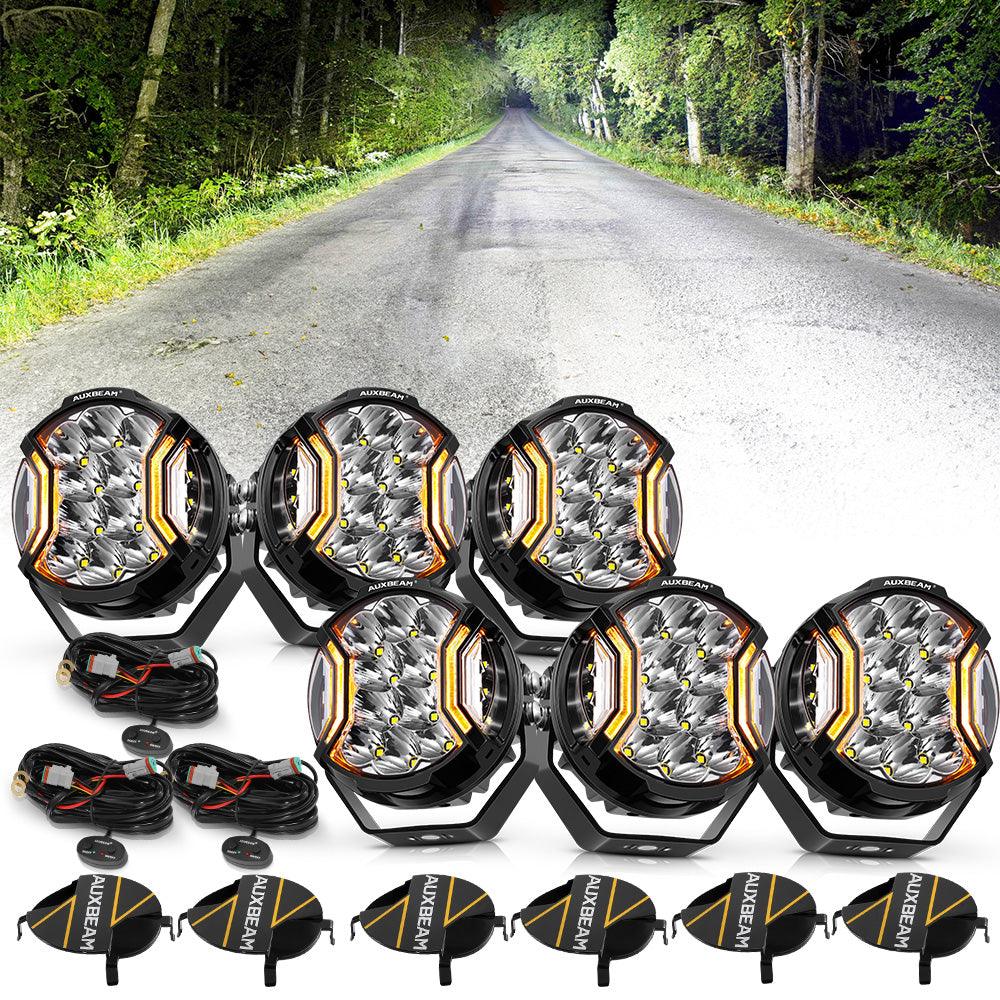 V-ULTRA Series  3/5/7 Inch LED Side Shooter Amber/White Pod Lights with Amber DRL