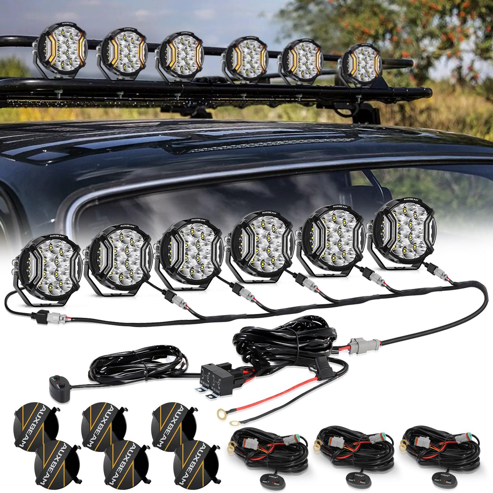 V-ULTRA Series  3/5/7 Inch LED Side Shooter Amber/White Pod Lights with Amber DRL