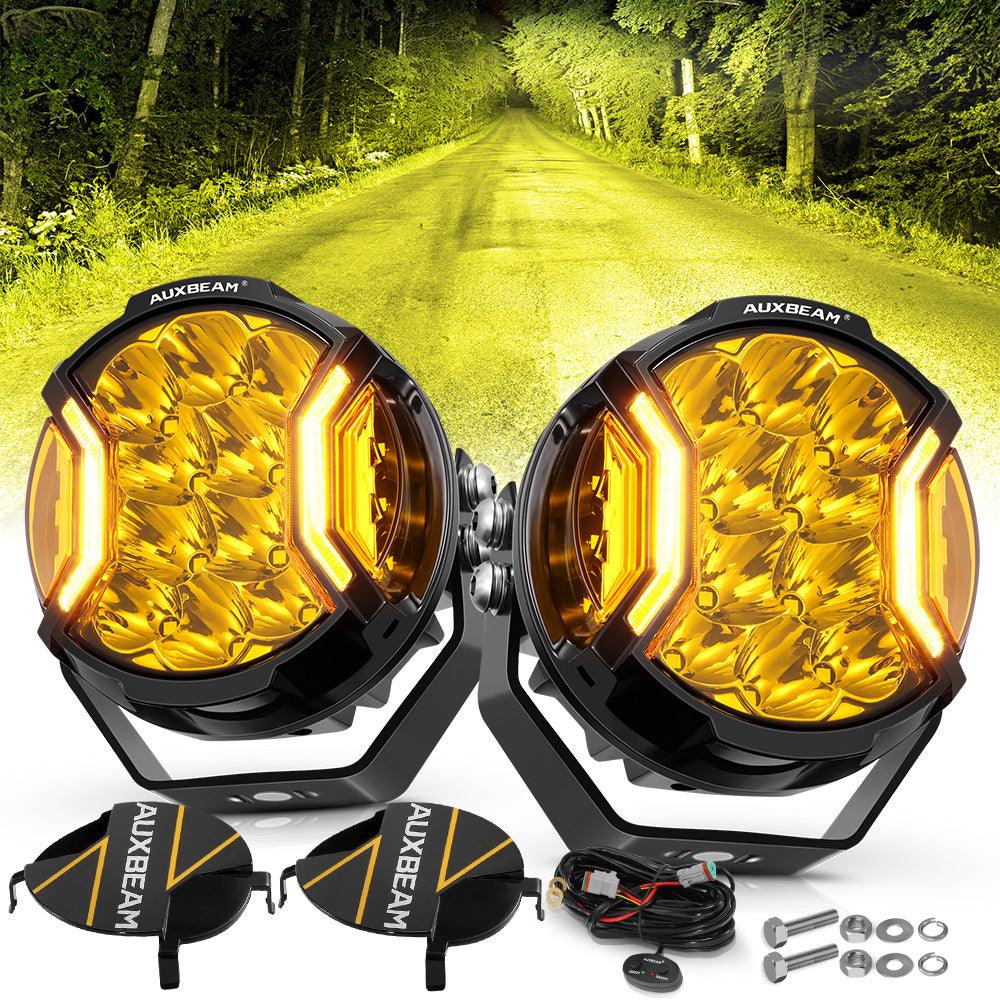 V-ULTRA Series  3/5/7 Inch LED Side Shooter Amber/White Pod Lights with Amber DRL
