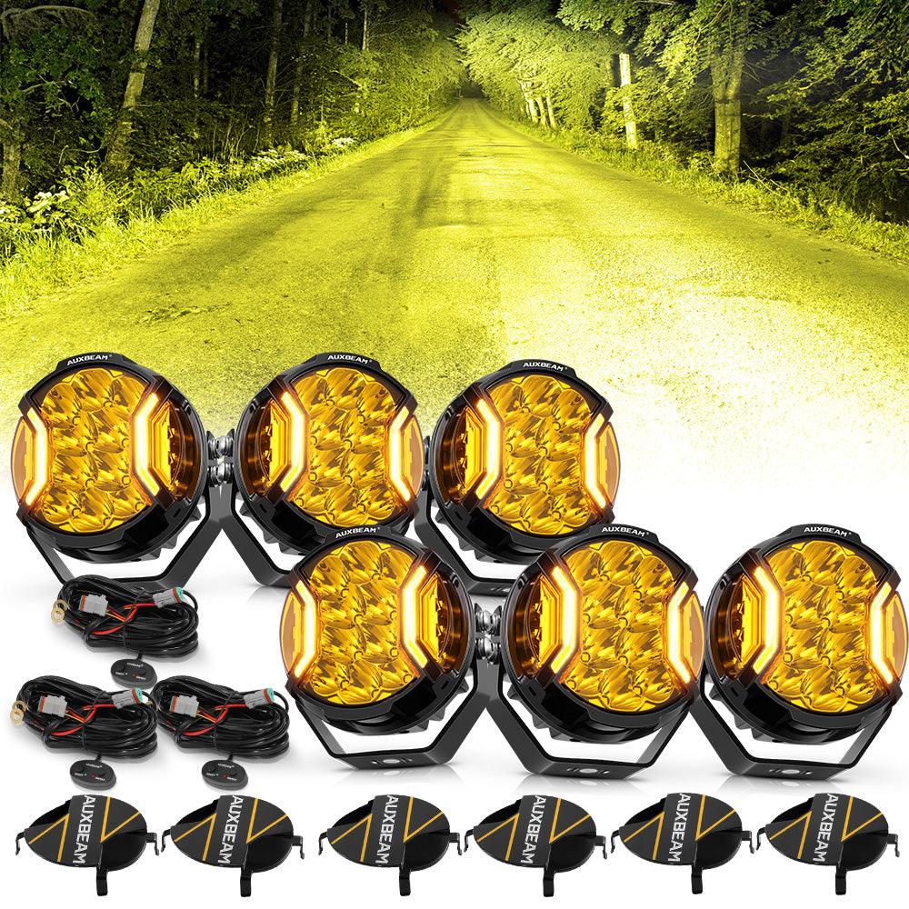 V-ULTRA Series  3/5/7 Inch LED Side Shooter Amber/White Pod Lights with Amber DRL