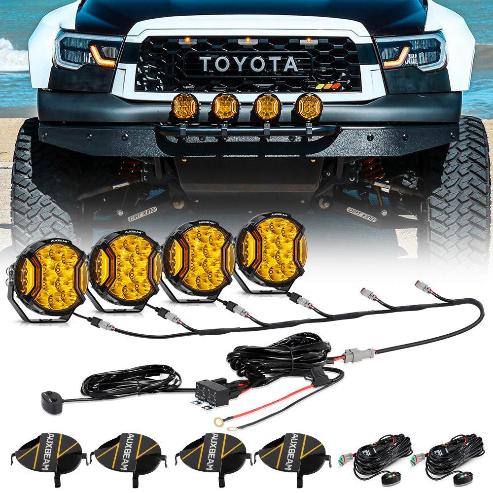 V-ULTRA Series  3/5/7 Inch LED Side Shooter Amber/White Pod Lights with Amber DRL
