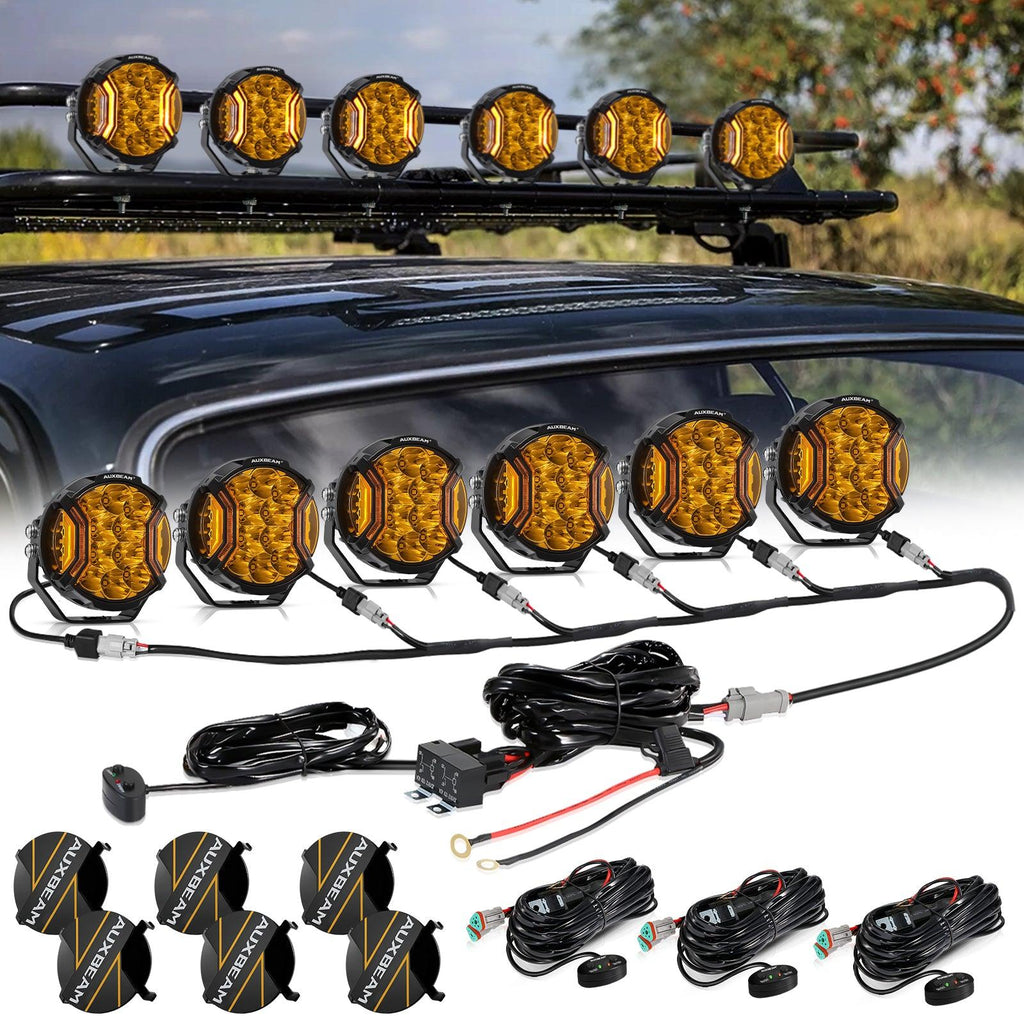 V-ULTRA Series  3/5/7 Inch LED Side Shooter Amber/White Pod Lights with Amber DRL