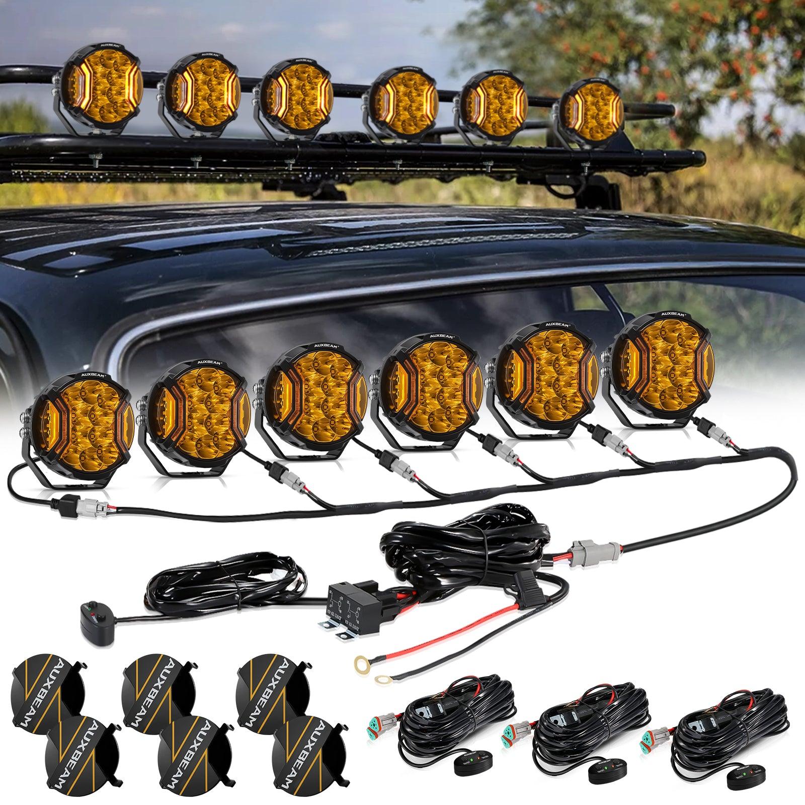 V-ULTRA Series  3/5/7 Inch LED Side Shooter Amber/White Pod Lights with Amber DRL
