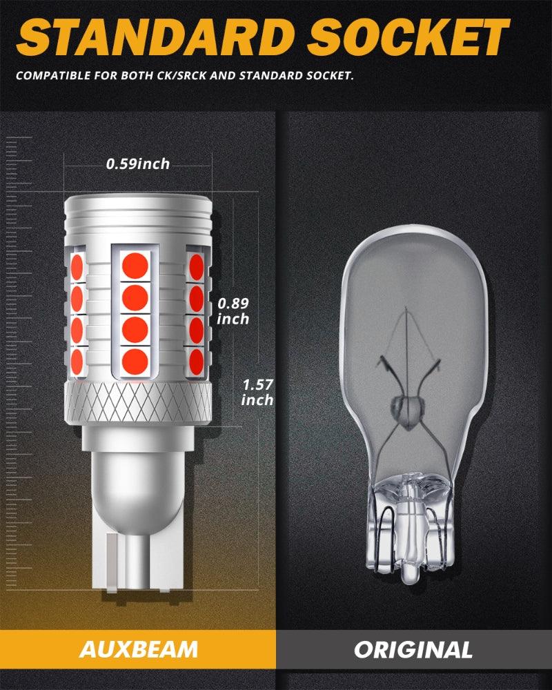 912 921 T15 W16W LED Strobe Flashing 3rd Brake Center High Mount Stop Light 20W 350% B3 Series | 2 Bulbs