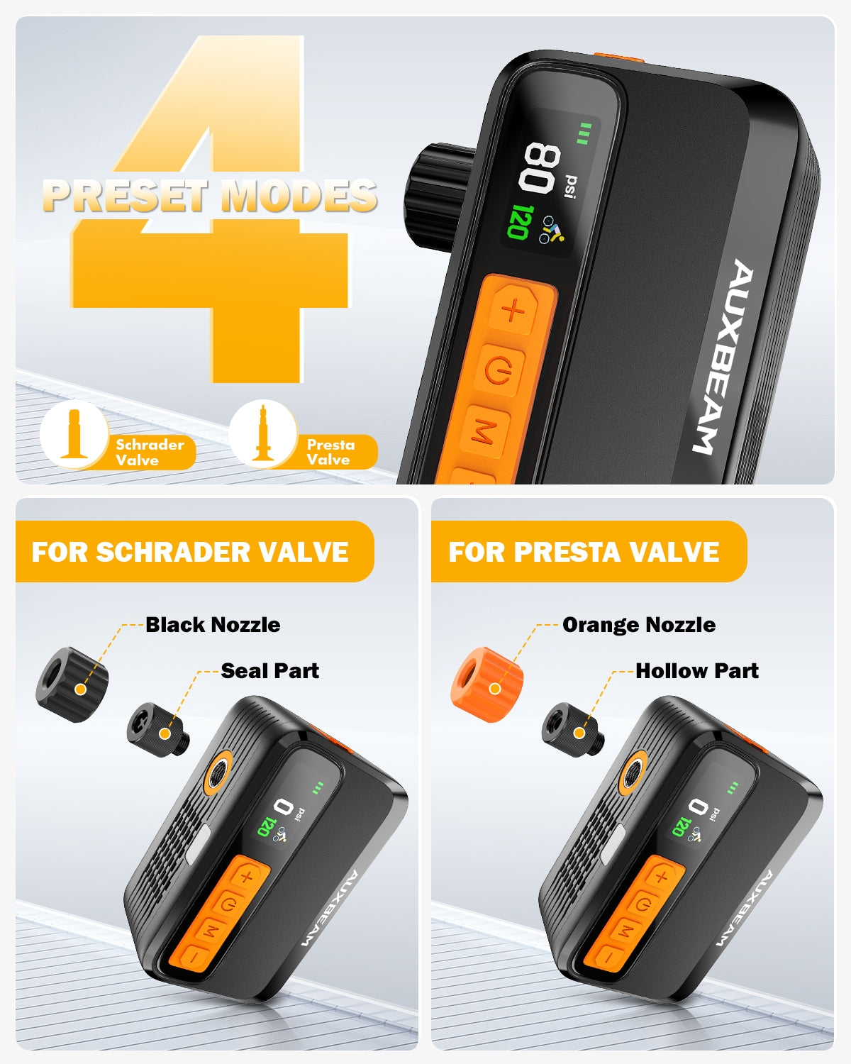 🆕BL05 120PSI High-Performance Upgraded Mini Handheld Bike Pump | Brushless Motor | Smart Presets | Progress Bar Display
