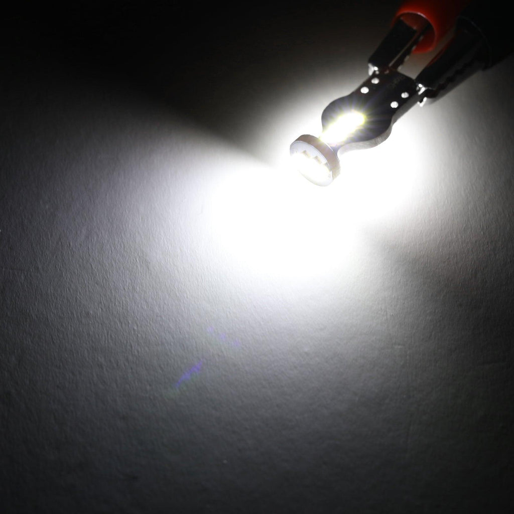 168 2825 W5W T10 LED Interior Light Bulbs 1.5W 300% Brighter 6500K White | 10 Bulbs