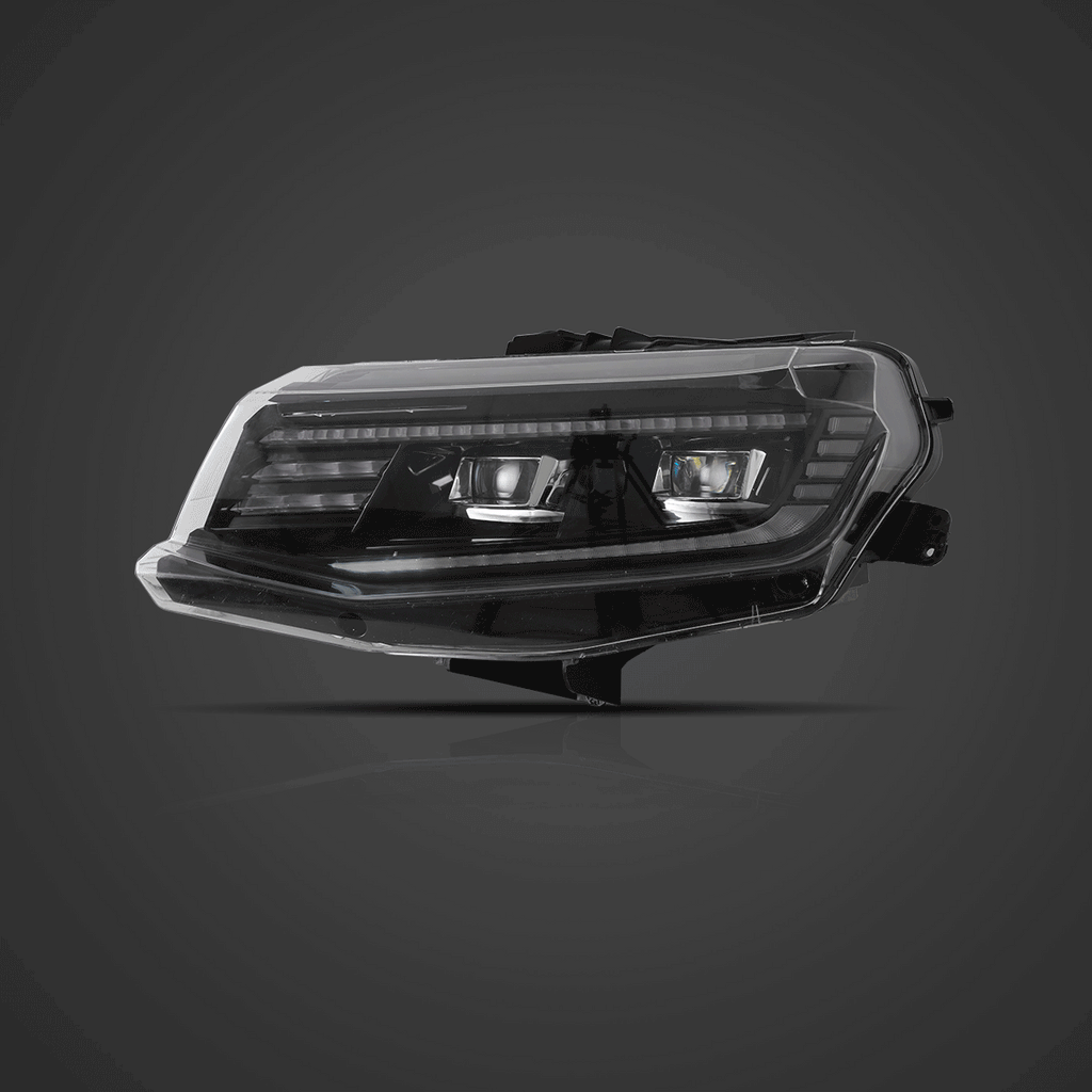 LED Headlight Assembly Dual Beam Projector Black Welcome/Breath & Back and Forth Function For 2016-2018 Chevrolet Camaro & 2019-2024 Camaro ZL1