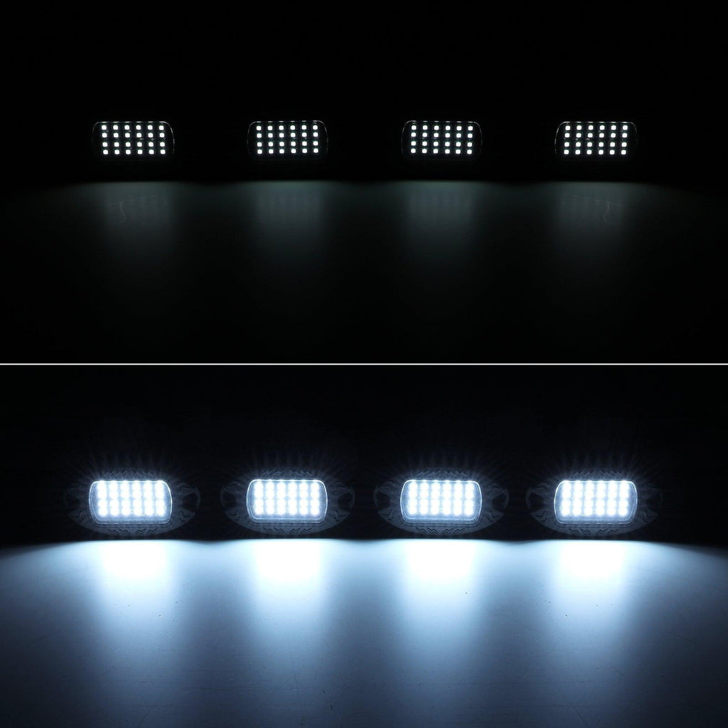 RGBW LED Rock Lights Kit with Bluetooth APP & Wireless Remote Control, Multicolor Neon Underglow Lights with Brake Light function for ATV UTV