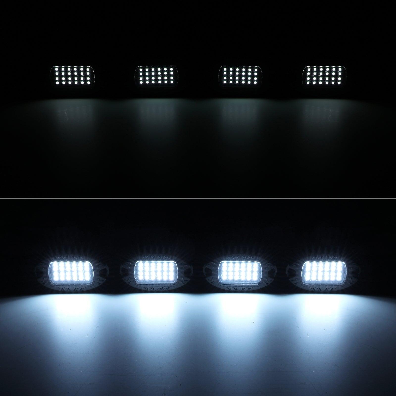 RGBW LED Rock Lights Kit with Bluetooth APP & Wireless Remote Control, Multicolor Neon Underglow Lights with Brake Light function for ATV UTV
