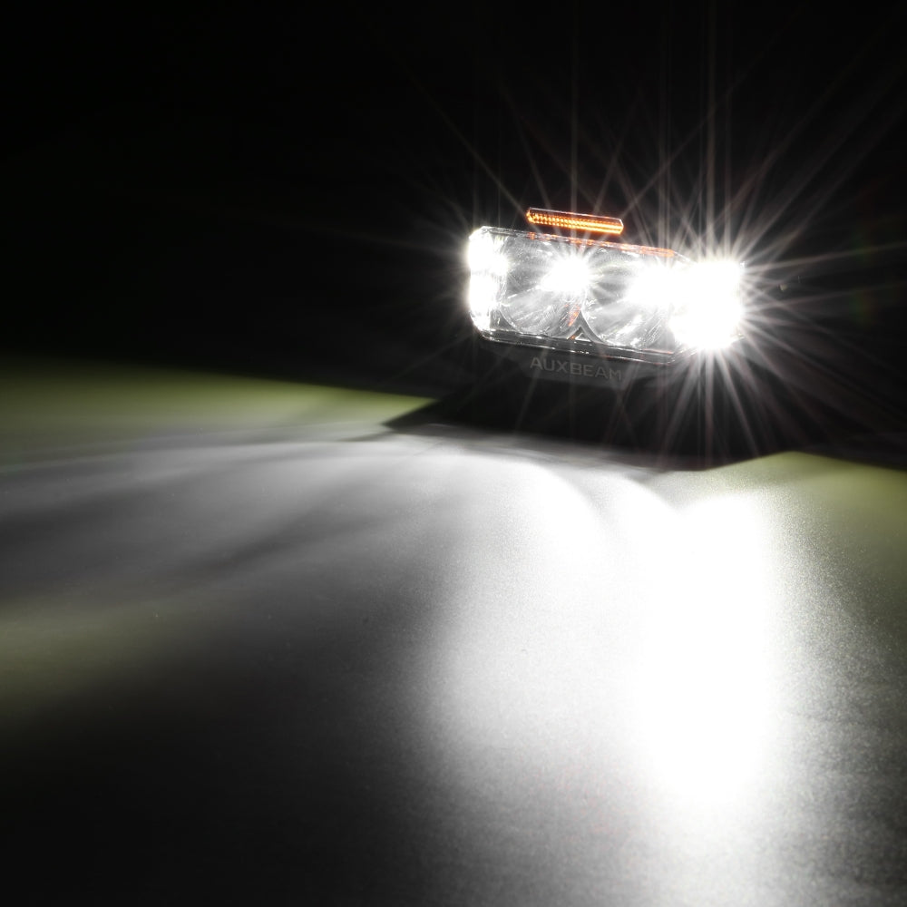 V-MAX Series | 4 Inch 72W 6960LM Spot Beam Side Shooter LED Rectangular Pod Lights with Amber DRL