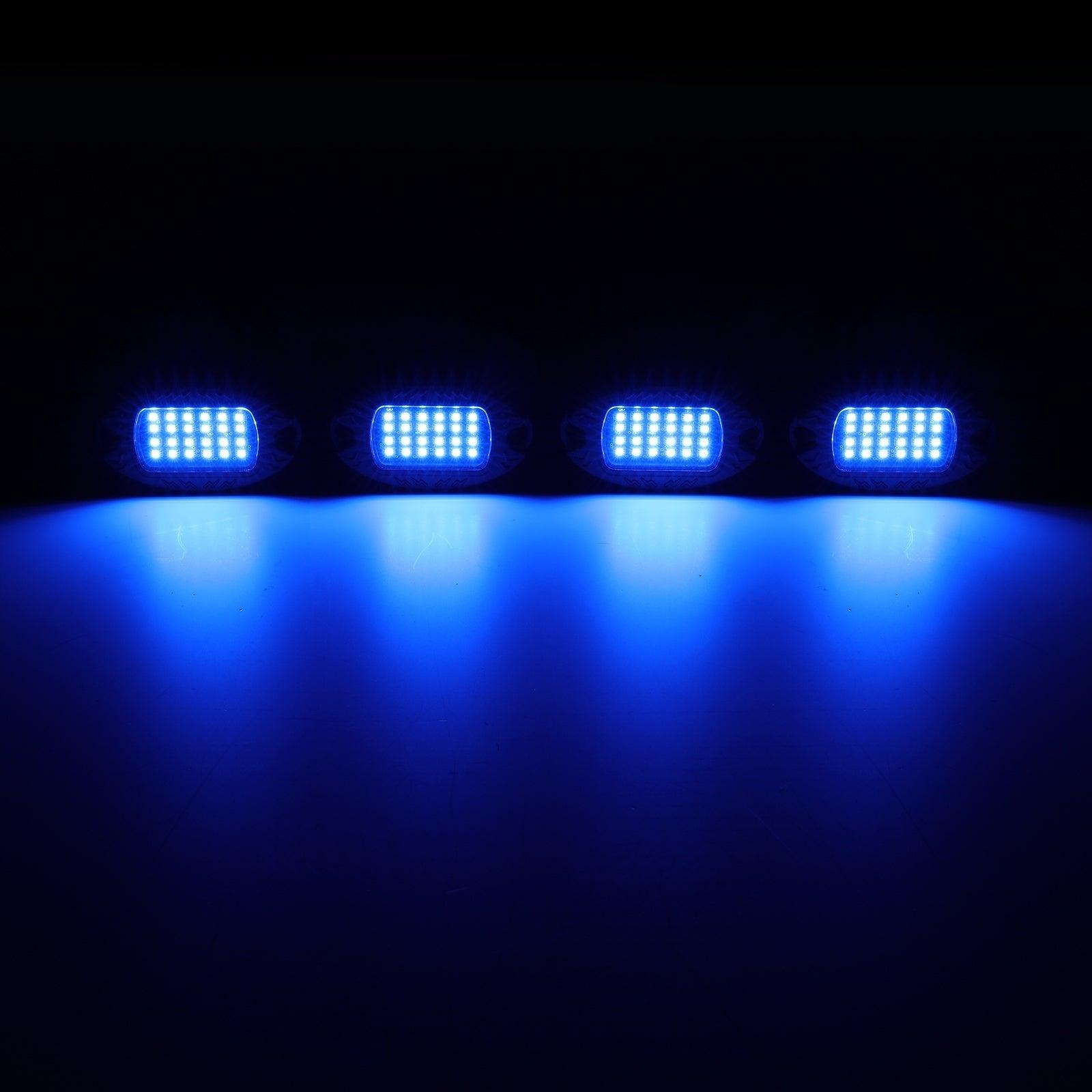 RGBW LED Rock Lights Kit with Bluetooth APP & Wireless Remote Control, Multicolor Neon Underglow Lights with Brake Light function for ATV UTV