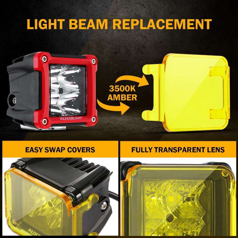 FA Series 4 Inch LED Pod Lights Amber Cover Light Shield Cover