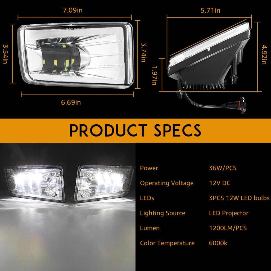 (2pcs/set) 36W Chrome LED Fog Lights 5202 for Chevy(Chevrolet)
