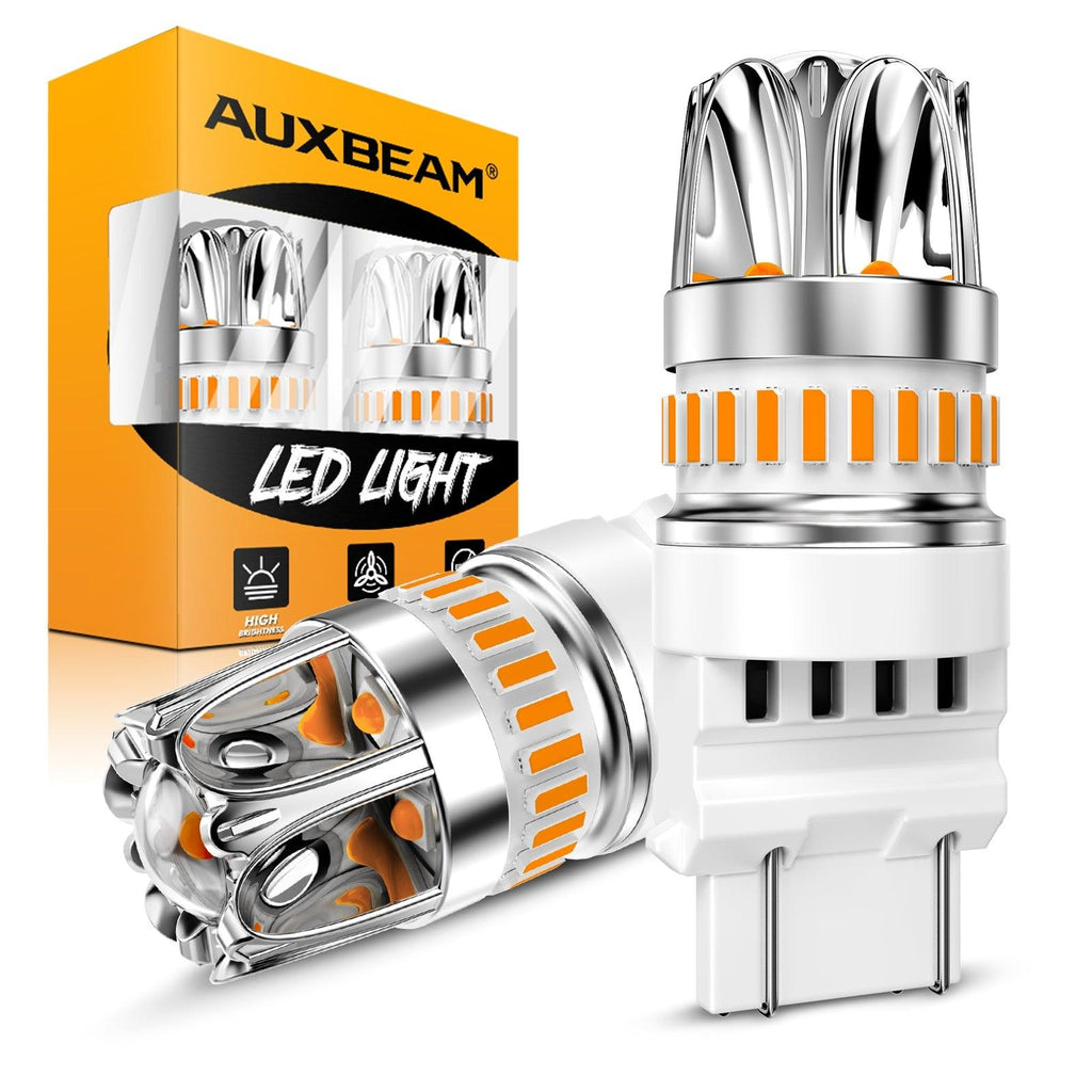 T25 3157 3156 LED Turn Signal Light Rear/Front, Side Maker Light Bulbs 14W 6000LM CAN-Bus Error Free 3000K Amber Y2 Series | 2 Bulbs
