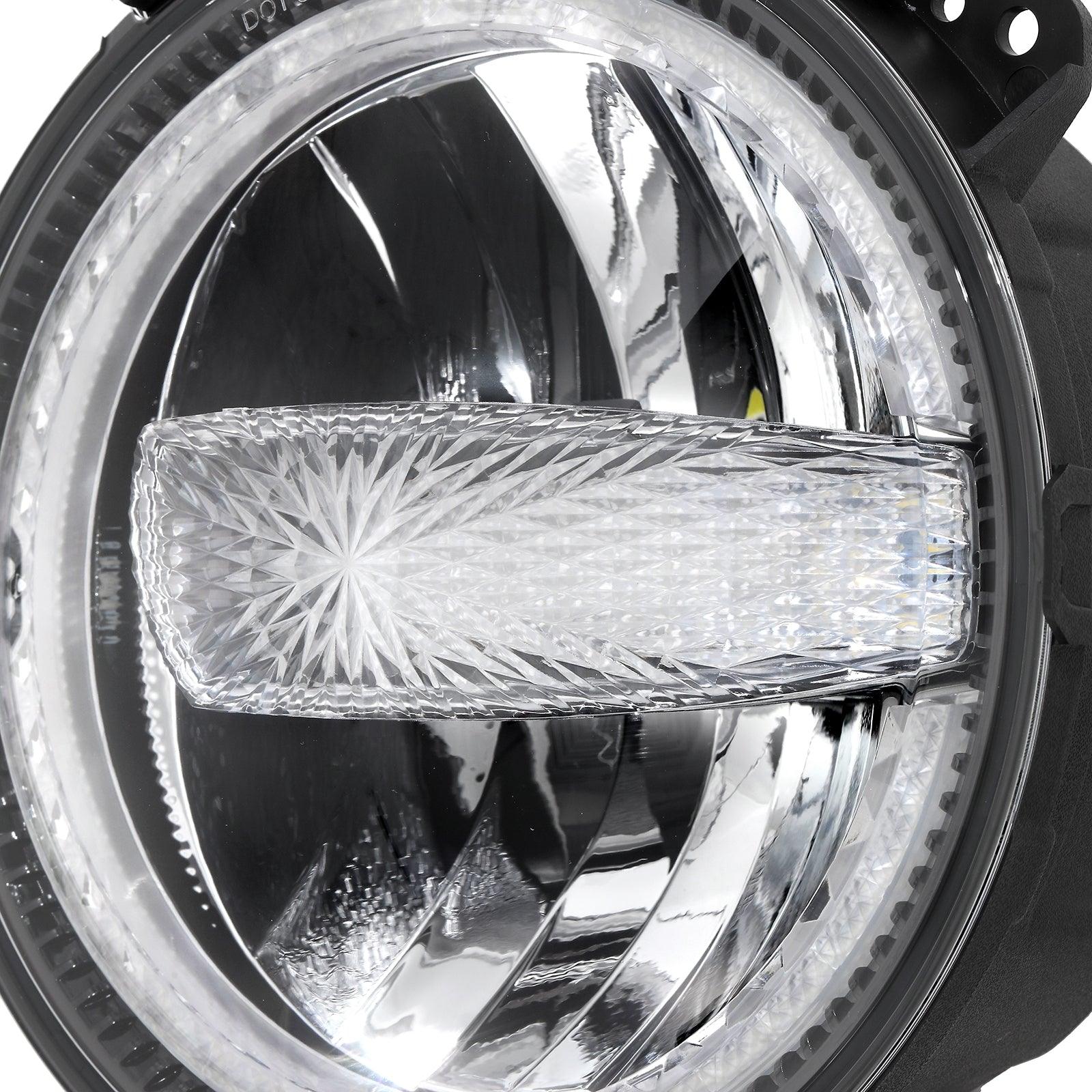 (2pcs/set) 9 Inch 120W DOT Approved LED Headlights with Halo Ring DRL & High Low Beam for 2018-2021 Jeep JL JLU Gladiator JT