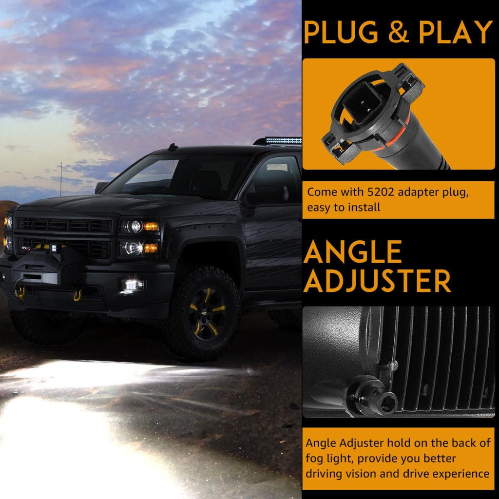 (2pcs/set) 36W Chrome LED Fog Lights 5202 for Chevy(Chevrolet)