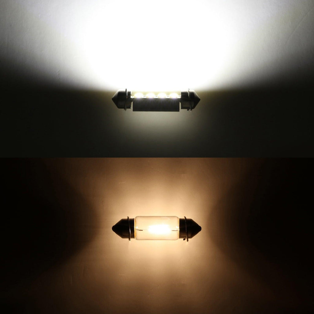 39MM DE3174 1.54" Festoon LED Interior/Dome/Map/License Plate Light Bulbs 2.7W 400LM 6500K White | 2 Bulbs