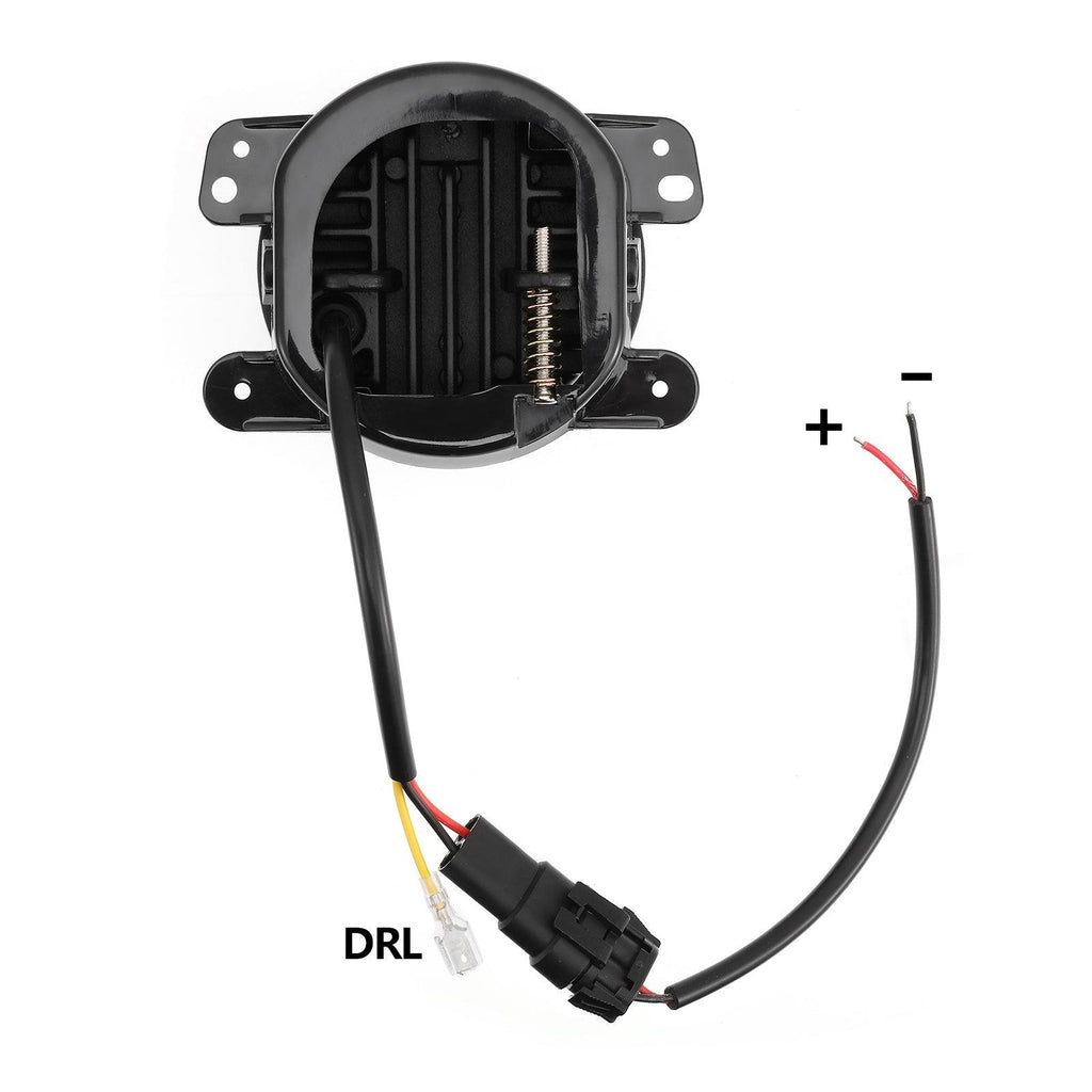 (2pcs/set) 4" 60W LED Fog Lights with White Halo Ring DRL for Jeep Wrangler JK/ Jeep Grand Cherokee/ Dodge