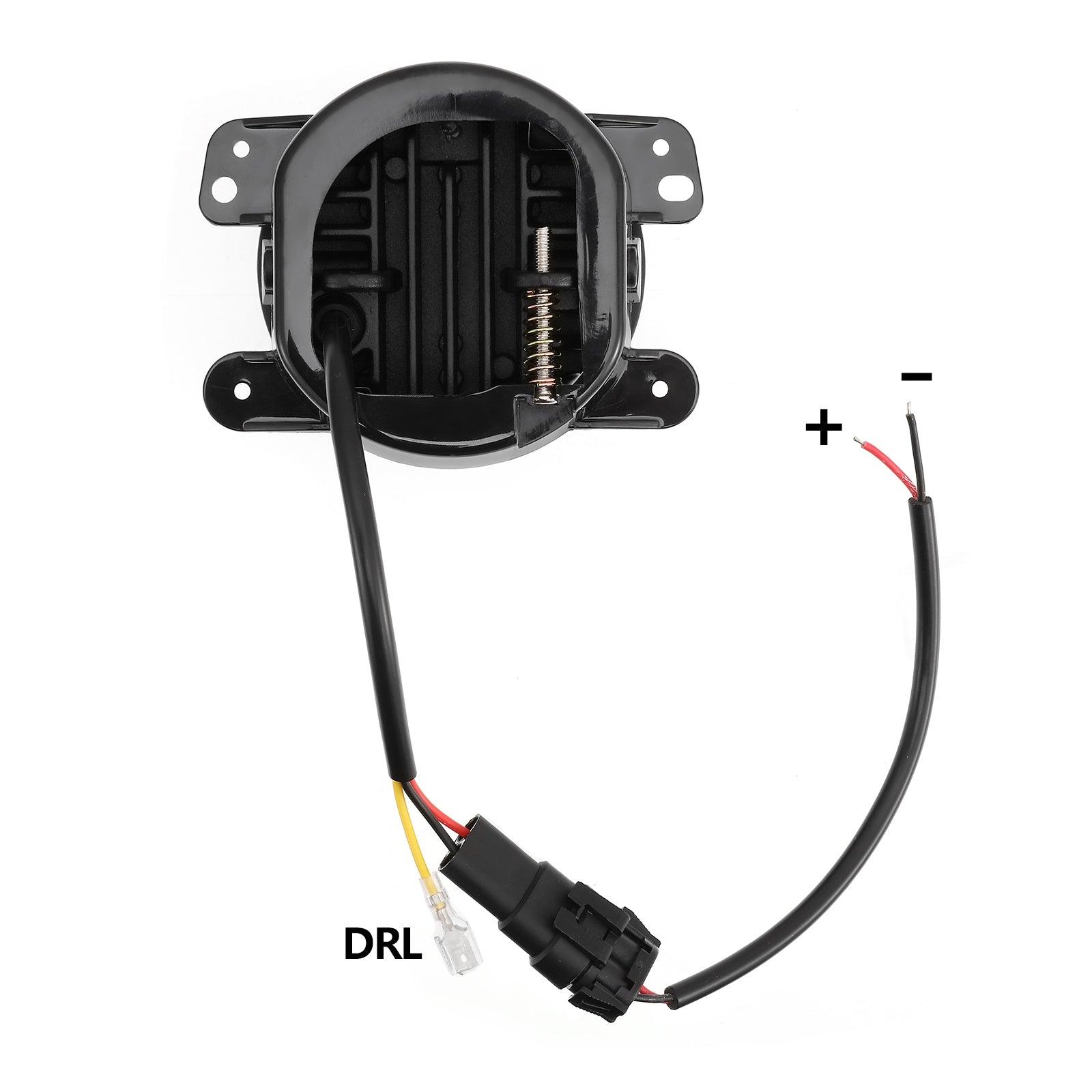 (2pcs/set) 4" 60W LED Fog Lights with White Halo Ring DRL for Jeep Wrangler JK/ Jeep Grand Cherokee/ Dodge