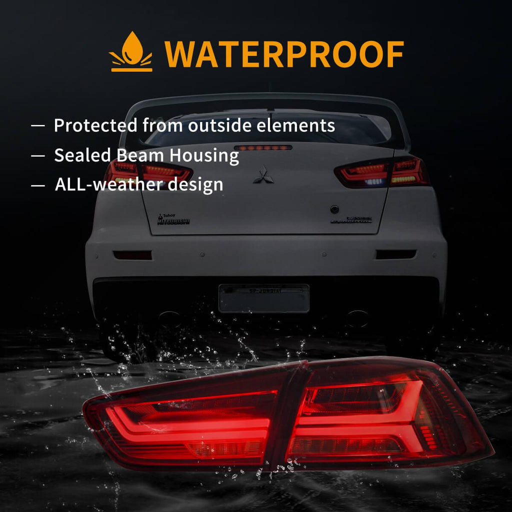 LED Tail Light Assembly With Sequential Turn Signal For 2008-2017 Mitsubishi Lancer & EVO X