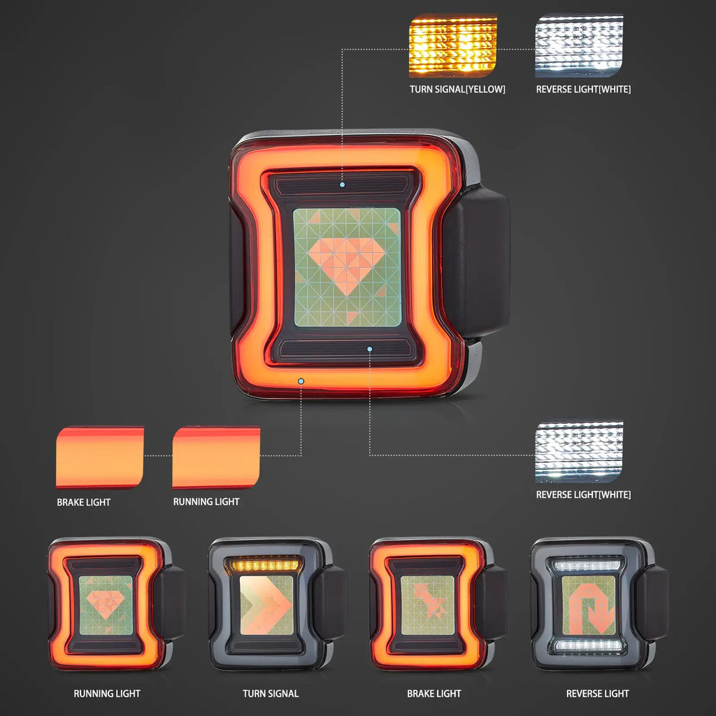 OLED Tail Light Assembly With Animation Effects For 2018-2020 Jeep Wrangler JL JLU
