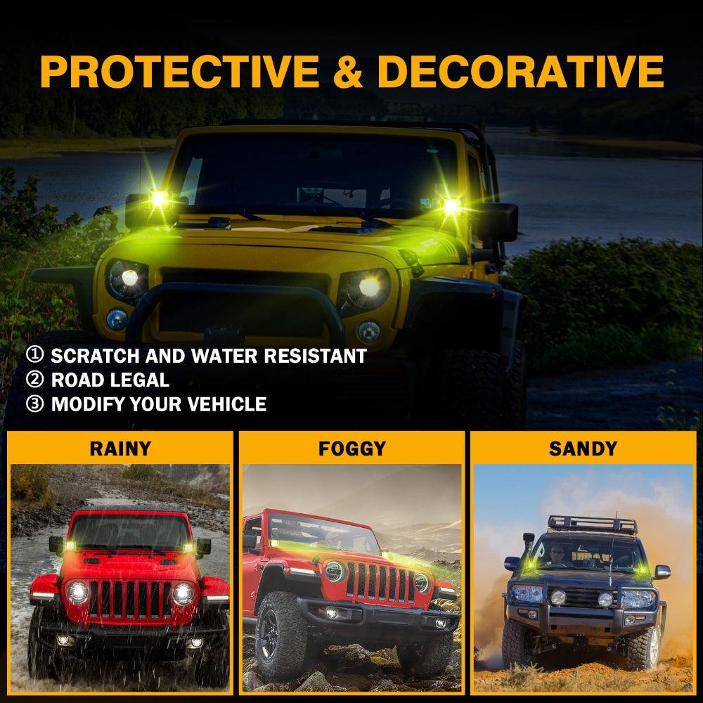 FA Series 4 Inch LED Pod Lights Amber Cover Light Shield Cover