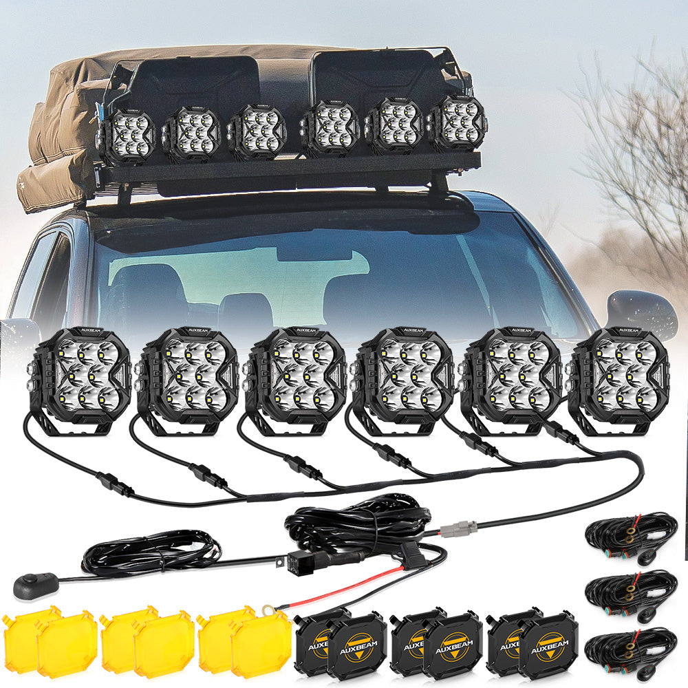 CUBE-Z Series 4 Inch LED Pod Lights Off Road Lights with White DRL & Amber Turn Signal Lights