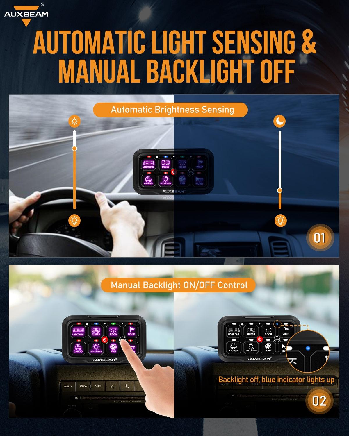 RC Series 8 Gang (RC-800) RGB Switch Panel with Remote Controller, Toggle/ Momentary/ Pulsed Mode Supported(One-Sided Outlet)