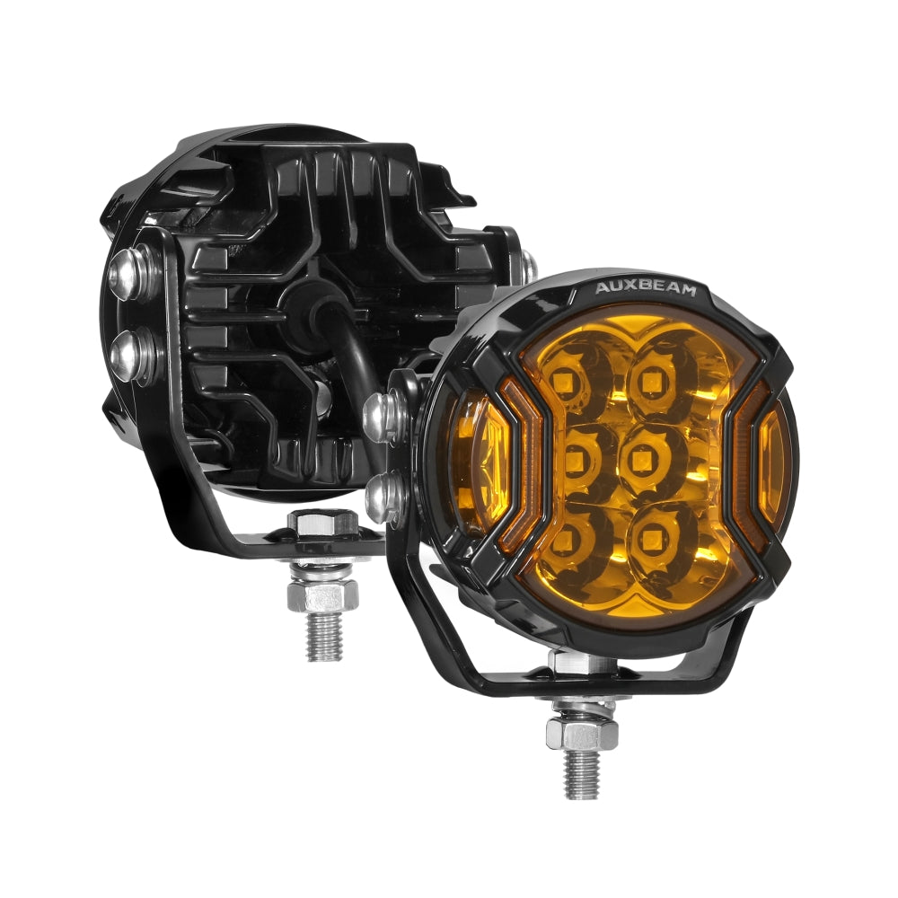 V-ULTRA Series  3/5/7 Inch LED Side Shooter Amber/White Pod Lights with Amber DRL
