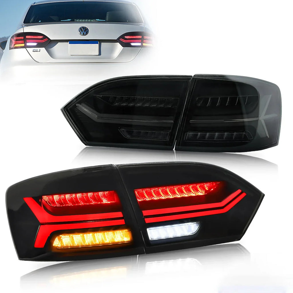 LED Tail Light Assembly With Full LED Sequential Turn Signal For 2011-2014 Volkswagen Jetta/Sagitar 6th Gen (A6)