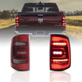 LED Tail Lights Assembly With Red Sequetial Turn Signal For 2009-2018 Dodge Ram 4th Gen (DS/DJ/D2)