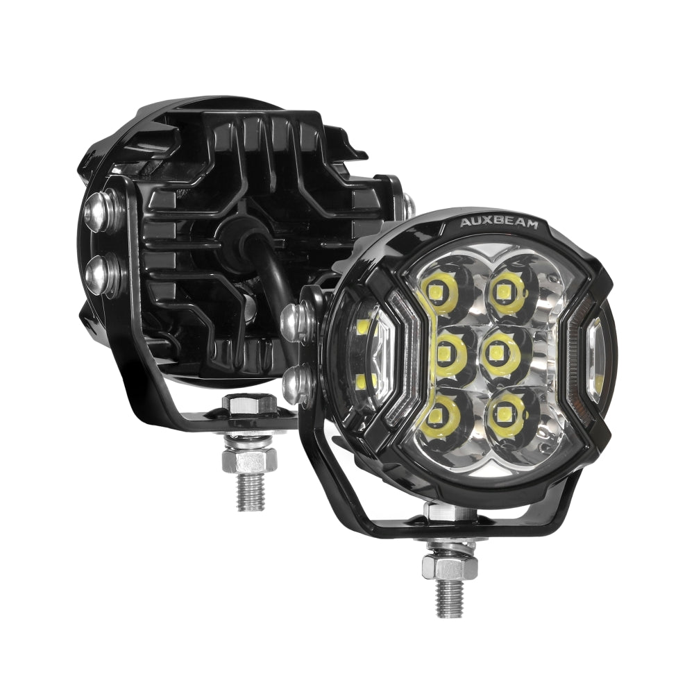 V-ULTRA Series  3/5/7 Inch LED Side Shooter Amber/White Pod Lights with Amber DRL