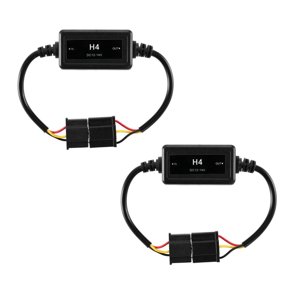 H4/9003 C10-MODEL Enhanced LED Headlight Bulbs Canbus Decoder Anti-Flicker Hyper Flash No Warning Harness Resistor Conversion Kit 2pcs/set
