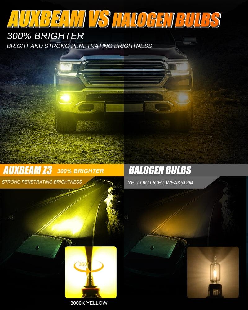 H11 H9 H8 H16JP LED FOG Light/DRL Bulbs 44W 8000LM 3000K Golden Yellow Z3 Series | 2 Bulbs