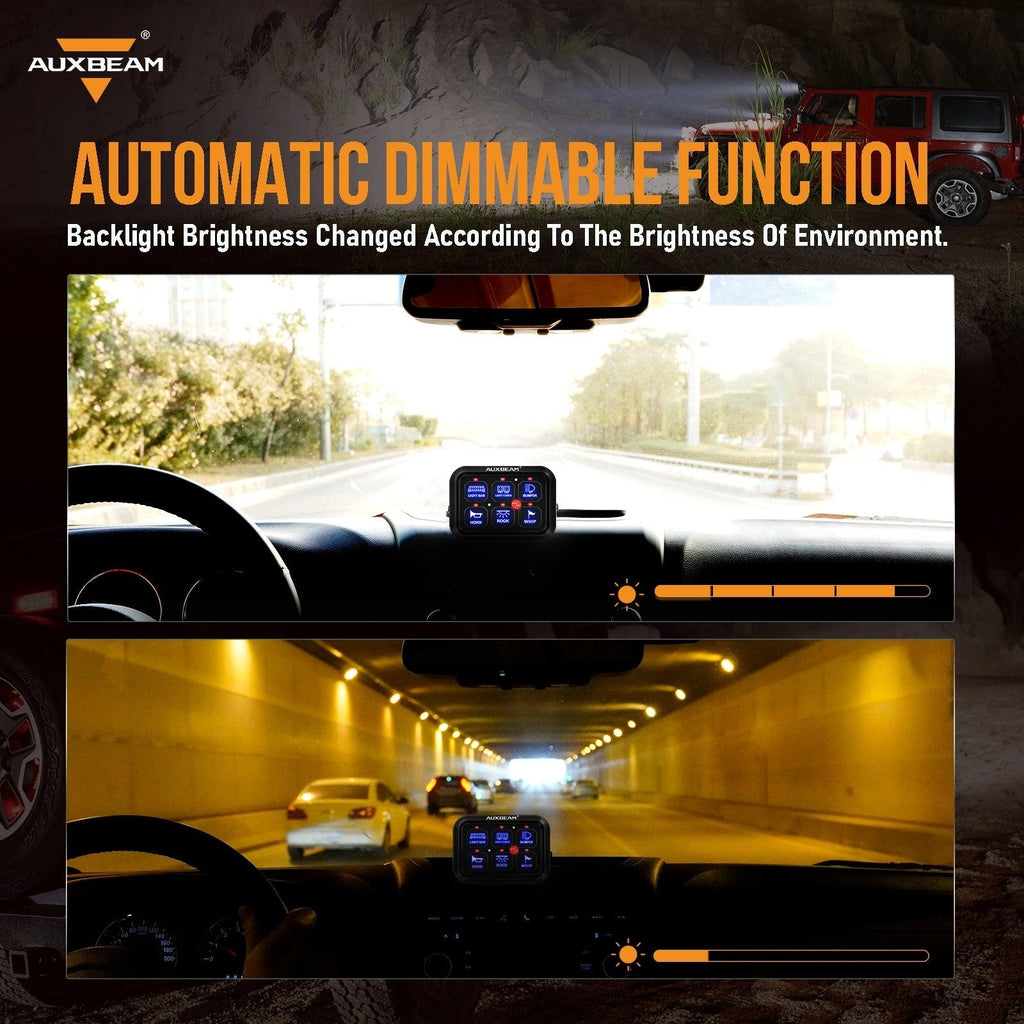 Single Series 6 Gang (BC60) LED Switch Panel, Off Road Light Controller (Blue)