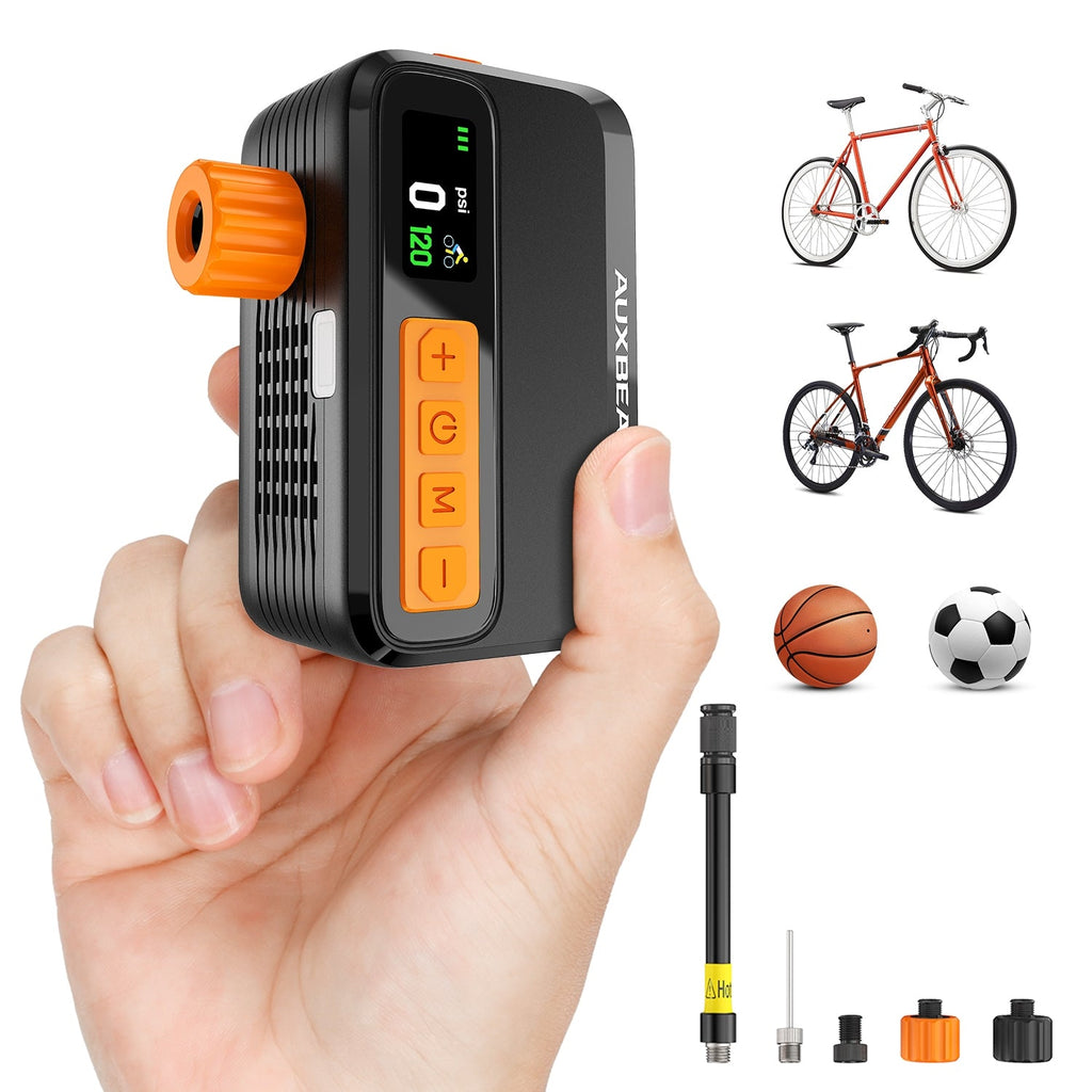 🆕BL05 120PSI High-Performance Upgraded Mini Handheld Bike Pump | Brushless Motor | Smart Presets | Progress Bar Display