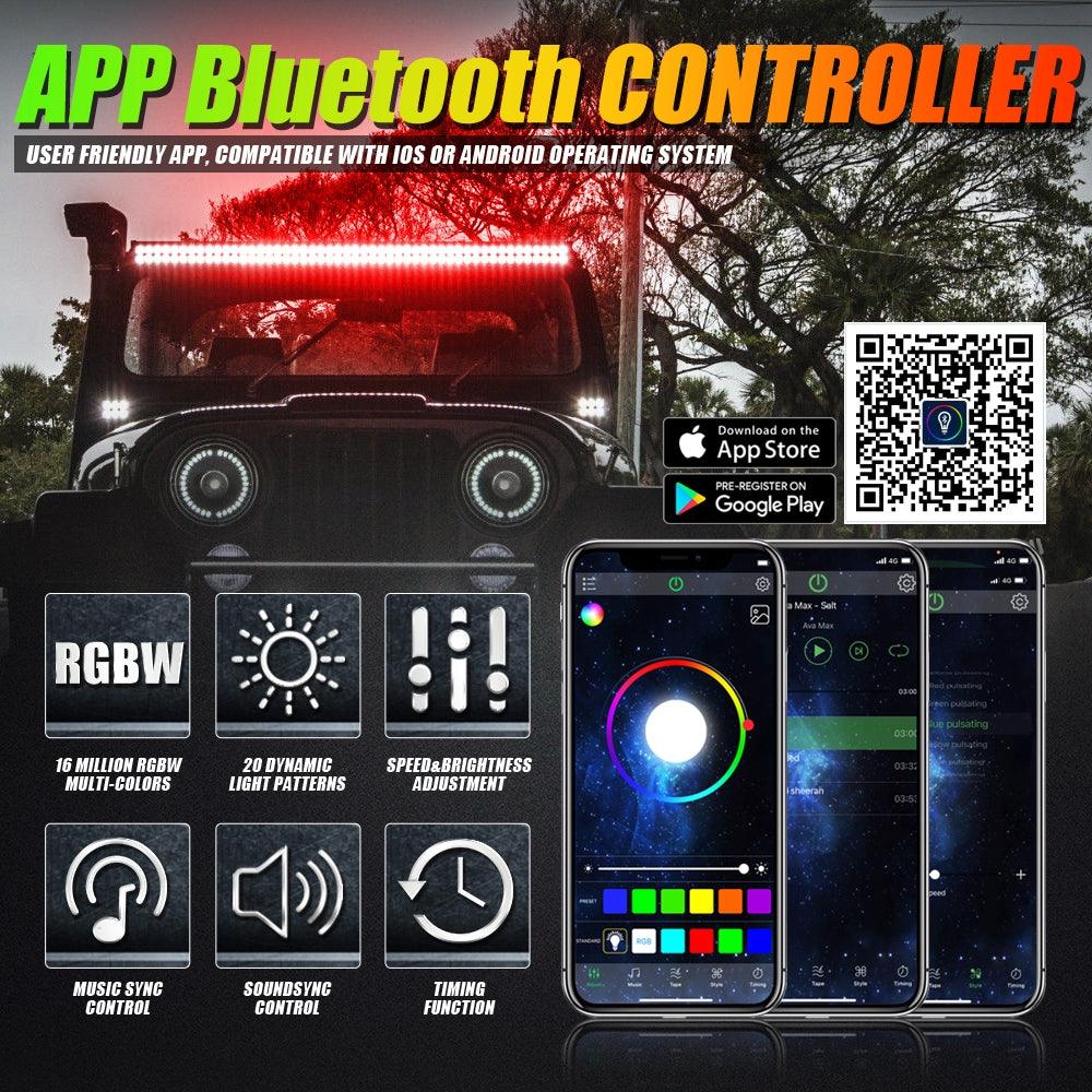 New 42 Inch V-PRO Series Straight RGBW Color Changing Off Road Led Light Bar for ATV UTV SIDE BY SIDES