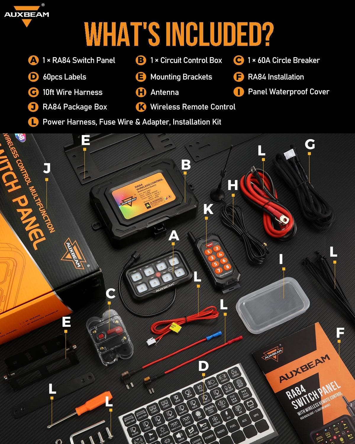 RC Series 8 Gang (RC-800) RGB Switch Panel with Remote Controller, Toggle/ Momentary/ Pulsed Mode Supported(One-Sided Outlet)
