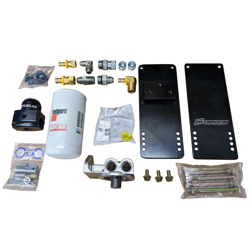 CNC Fabrication 4-Line Feed Valley Mount Fuel Line Kit - 7.3 Powerstroke (1994.5-1998.5)