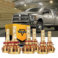 For 2009-2010 Dodge Ram 2500(with 4 headlamps) F-16 Plus Series Built-in Canbus Automotive Grade 14000LM LED Light Bulbs High Low Beam Bundle