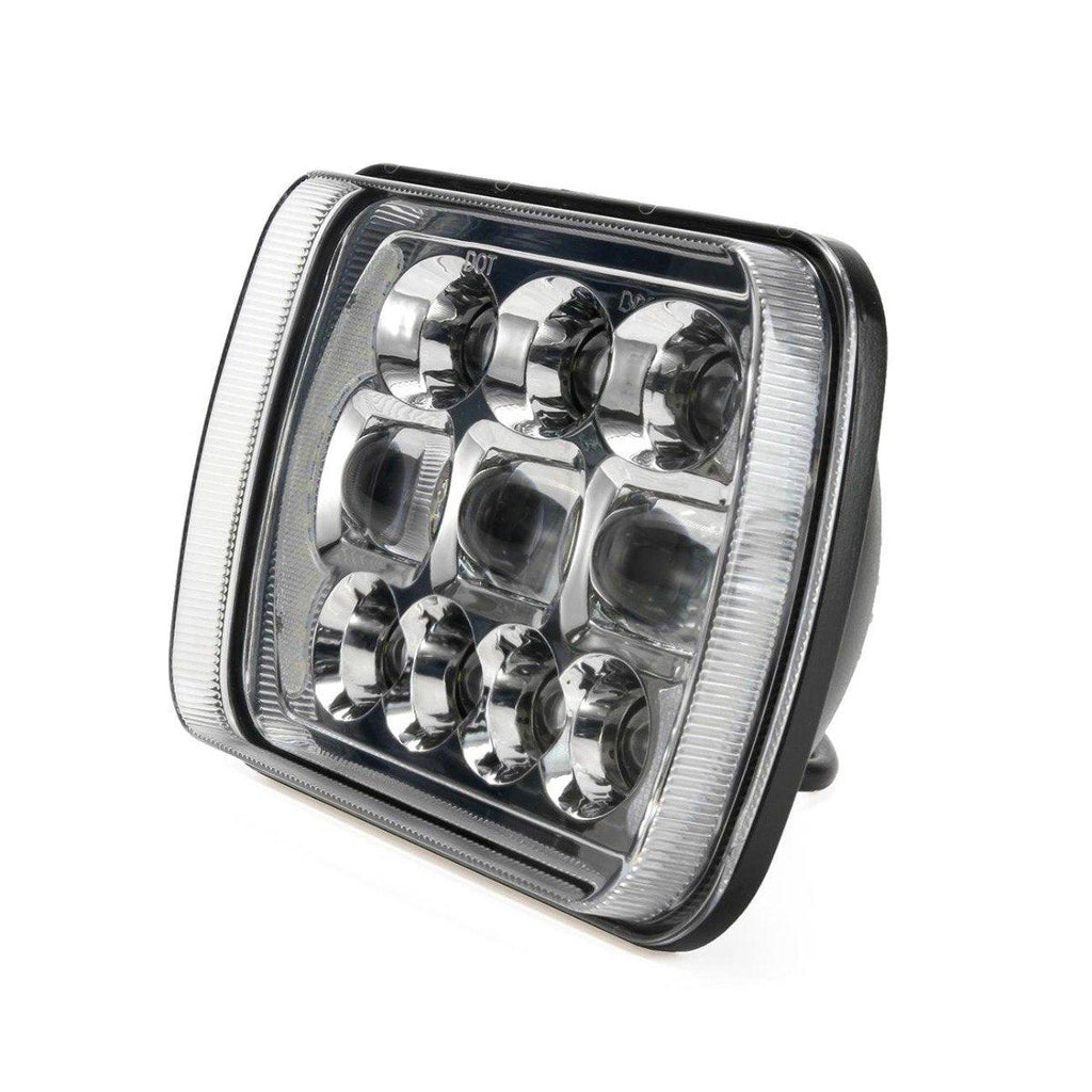 (2pcs/set) 65W 7x6 LED Hi-Lo Beam Headlights with DRL for Toyota Pickup Truck (Black/Chrome)