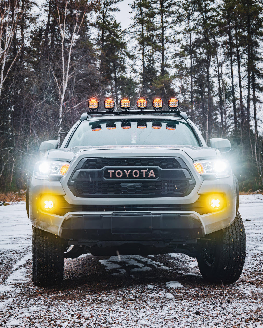 V-MAX Series | 5 Inch 168W 16440LM Spot Beam Side Shooter LED Square Pod Lights with Amber DRL