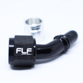Crimp-On PTFE Hose End – 45 Degree AN