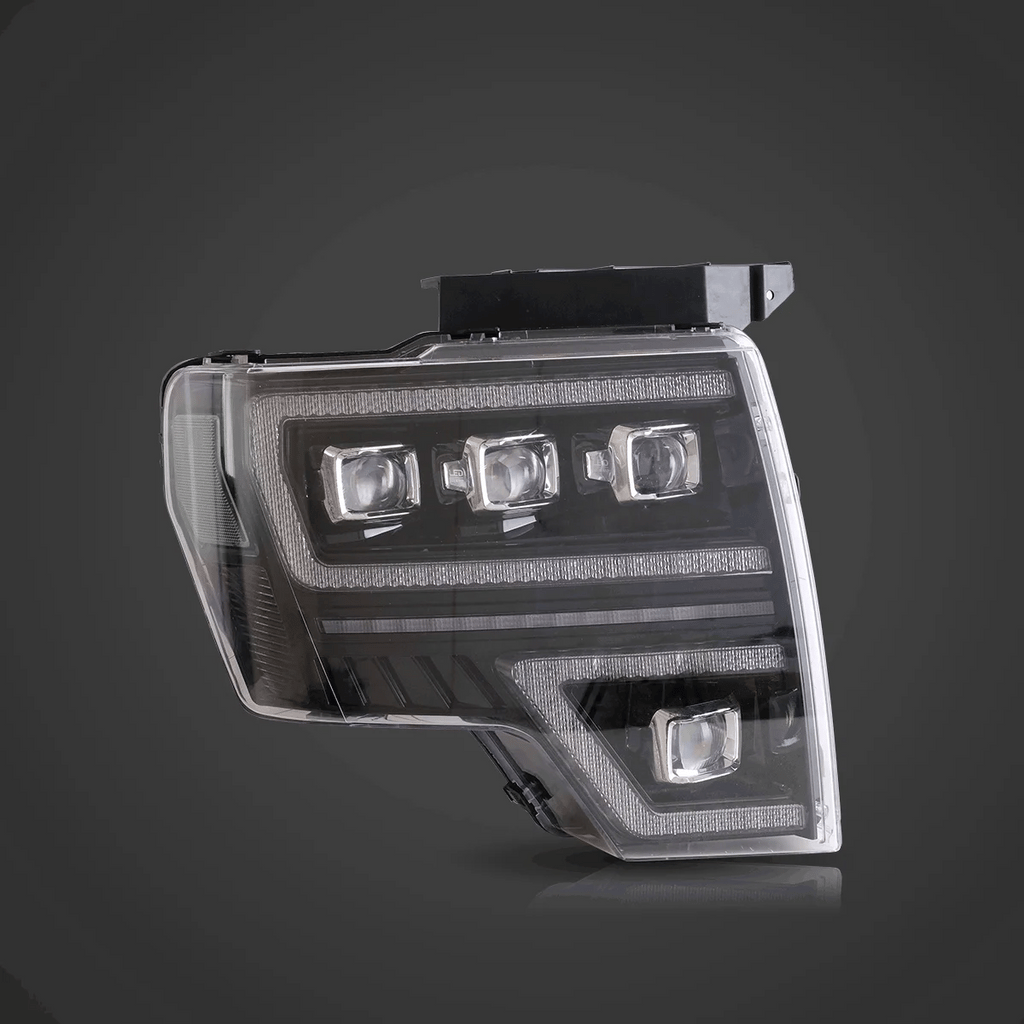 LED Headlight Assembly Matrix Projector Black For 2009-2014 Ford F150 12th Gen